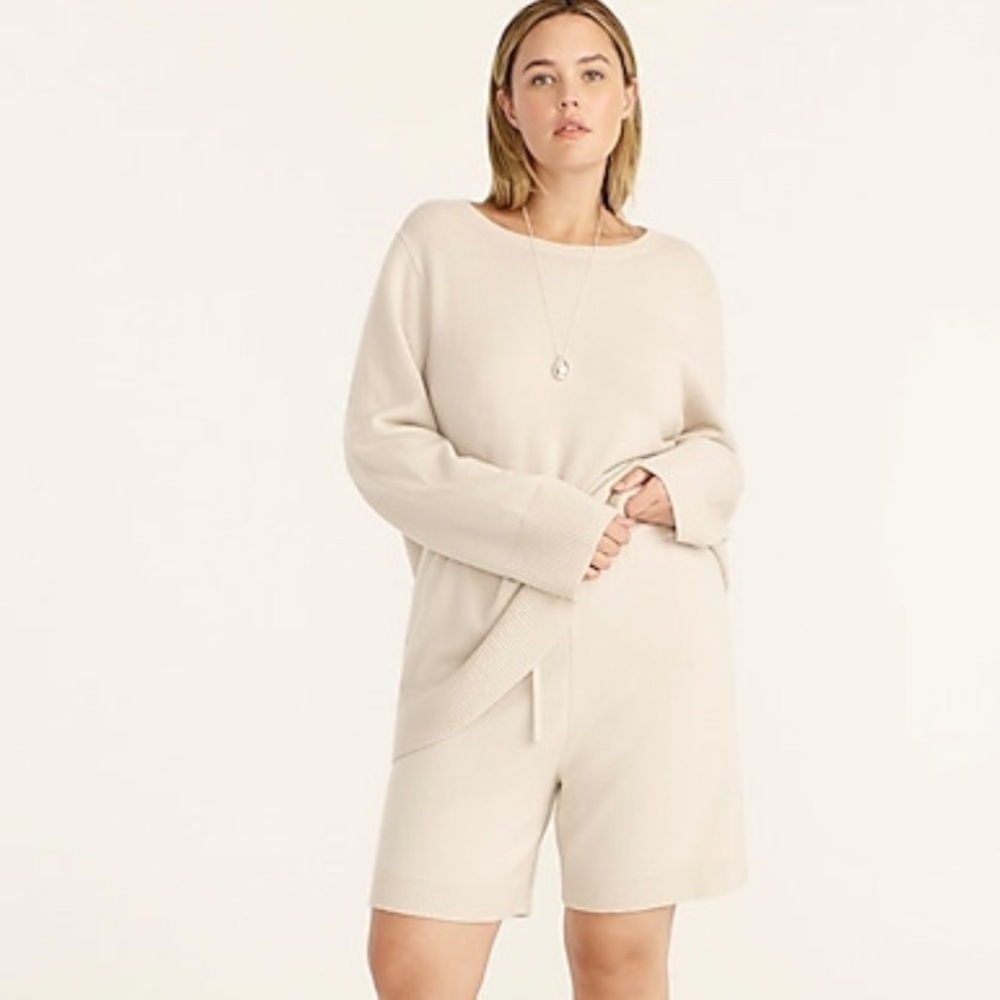 J crew wool recycled cashmere oversized sweater antique linen